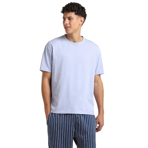 Image of Nobero 100% Cotton Oversized T Shirts for Men Stylish | Oversized Fit | Solid T Shirts for Men 180 GSM Combed Cotton | Round Neck Half Sleeve