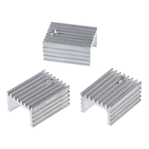 Jienk 30Pcs To-220 Aluminum Heatsink & Insulator/Mounting Kits For Mosfet Transistor, 3 Different Size To-220 Heatsink 10 Each+ 30 Screws + 30 Screw Washer +30 Insulator Rubberized Silicone #TOP5