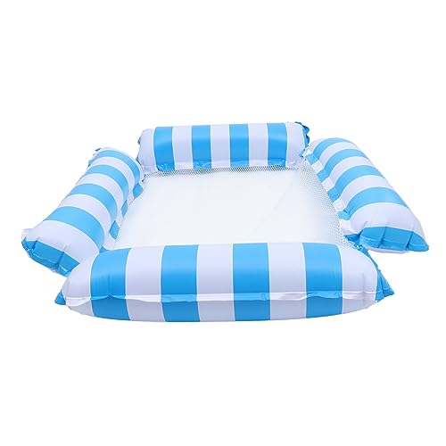 Hamac flottant pour piscine pliable en PVC bleu clair à 4 tubes