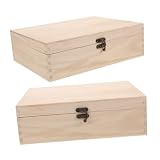 Supvox 2 Stücke Holz Schmuckbox mit Fächern und Schloss zur Aufbewahrung von Ohrringen Ringen und Armbändern Robuste und Schmuckkästchen Holz
