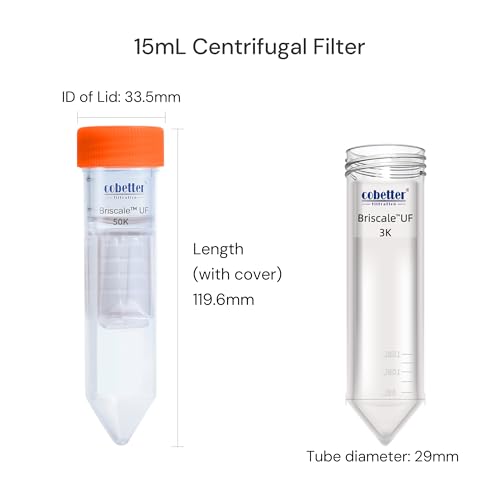 Image of 3kDa Ultra Centrifugal Filter Unit, 15mL, Regenerated Cellulose RC Membrane, Screw Caps, Individually Wrapped (4 /PK)