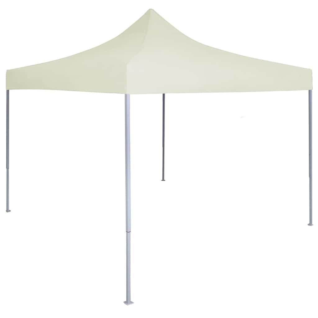 Gazebo pieghevole professionale in acciaio crema, 2 x 2 m