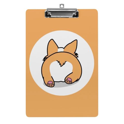 クリップボード A4 縦型 コーギーバット かわいいピンクの足プリント ファイルボード 壁掛け 画板 書きやすい お会計ボード て持ち運びやす 文書整理 文房具 会議パッド 事務用品 メモ 学校 家庭用バインダー