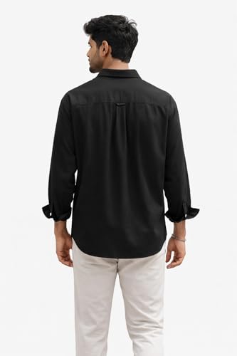 Image of Men's Cotton Blend Casual Wear with Bird Embroidery | Regular Fit Full Sleeve Button Down | Lightweight Summer Style for Daily, Office & Party