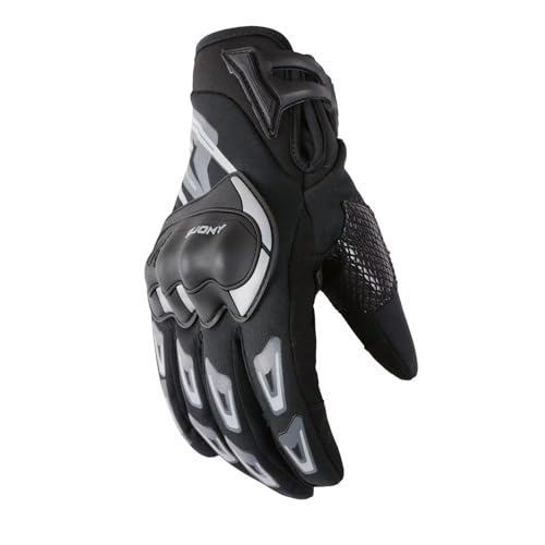 Image of Suomy Protective Motorcycle Gloves Men Women | Windproof Full Finger | Hard Shell Knuckle Guard Touchscreen | Anti-Slip Breathable Riding Gloves for Motorbike Racing Cycling Sports (XL)