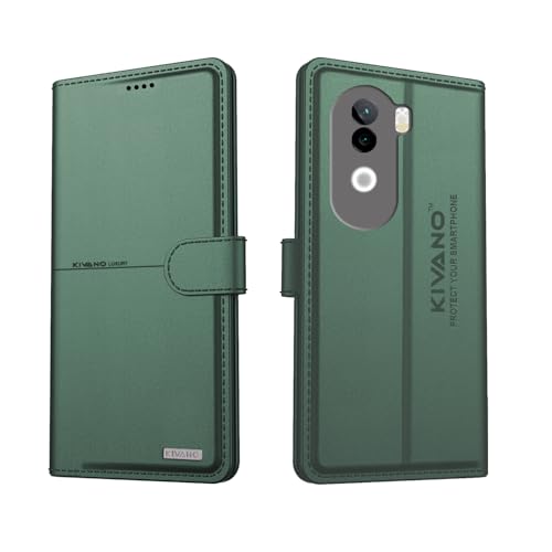 Image of Compatible with Vivo V40e 5G / iQOO Z9s 5G Flip Cover | Leather Finish | Inside Pockets & Inbuilt Stand | Shockproof Wallet Style Magnetic Closure Back Cover Case
