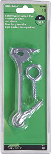 Hardware Essentials 851936 Safety Hook and Eye Latch Zinc 6\"