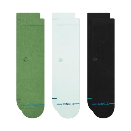 Image of Stance Icon Classic Casual Crew Socks 3-Pack, Cotton Blend and Cushioning Arch Support