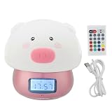 JOYHAPPST LED USB Wake Up Silikon Wasserhahn Lampe Aufnahme Ton Schwein Wecker Steuerung Nachtlicht Rot