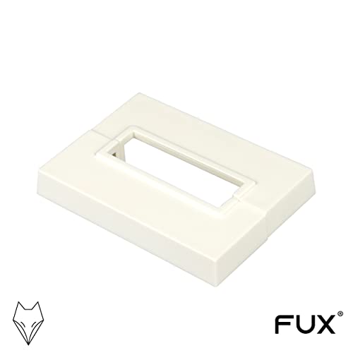 2 Stück Einzel Heizungsrohr Rosette für Standkonsolen, verschiedene Größen, Rohrabdeckung, Abdeckrosetten, Verkleidung, Heizkörper Rosetten, Kunststoff, Weiß (Lochung: 30x10mm)