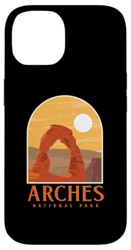 Utah Vintage Retro Hiking Camping Arches National Park �X�}�z�P�[�X iPhone 14 �p