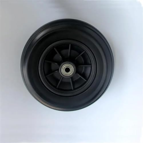 Roue en PU de 7 pouces noire pour fauteuil roulant et moyeu nylon 17cm