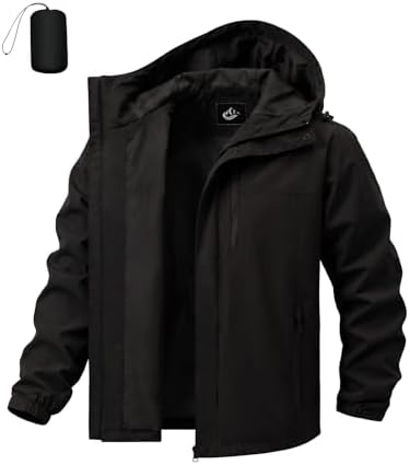 Xnova Chaqueta Impermeable Hombres Ligeras con Capucha, Cortavien...