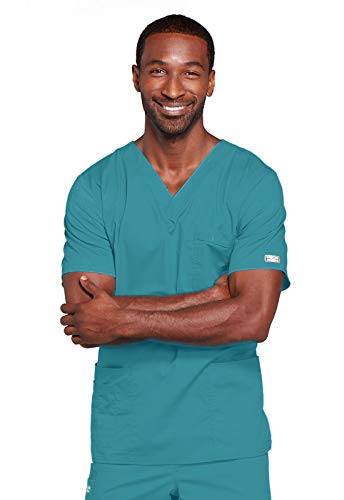 Image of Cherokee WW Core Stretch Scrubs for Women and Men V-Neck Scrub Top | 4 Pockets, Cotton Blend Fabric, Soft Feel, Stretch Comfort, Traditional Fit, Tuck-In Style, Easy Care, Healthcare Wear