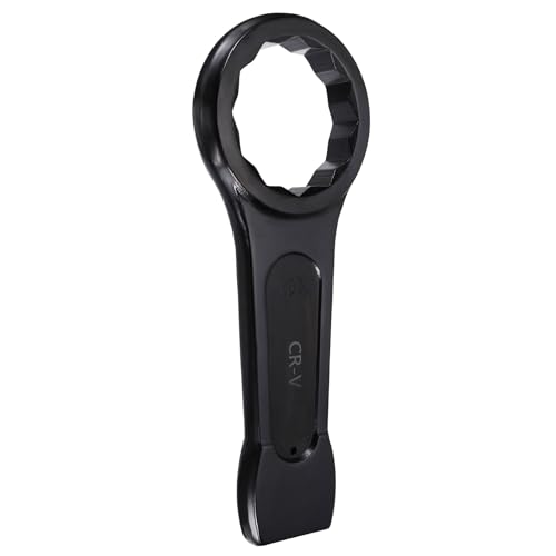 sourcing map Box End Striking Ring Wrench 130mm Metric CR-V Steel 12-Point Flat Strike Wrench Baking Paint Single Head Spanner Hand Tool for Mechanical Automotive Repair