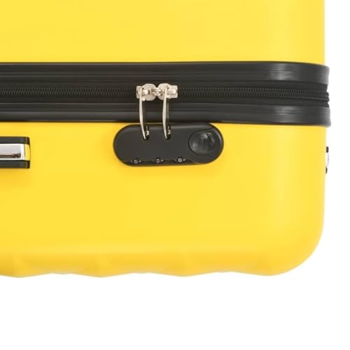Lightweight Yellow Hardcase Trolley Set - 3 Piece Luggage Set with Internal Straps and Security Locks3