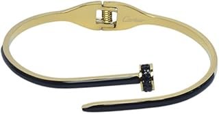 Gold Plated Bracelet With Nail Design For Girl - Gold Black