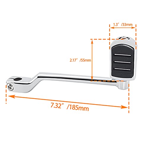 FOVPLUE Motorcycle Shift Lever,Front and Rear Toe Shift Levers with Shifter Pegs for Harley Davidson Touring Softail Road Glide Trike FLHT Chrome Aluminum Heel - Thumbnail 5