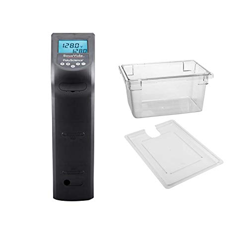 PolyScience CREATIVE Series Sous Vide Immersion Circulator Bundle with PolyScience 18-Litre Culinary Polycarbonate Tank and Lid - Black