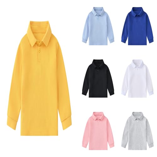 Polo Shirt Girls,Boys Long Sleeve Casual Gentleman Shirt Stylish Tops Comfortable Tee for Kids