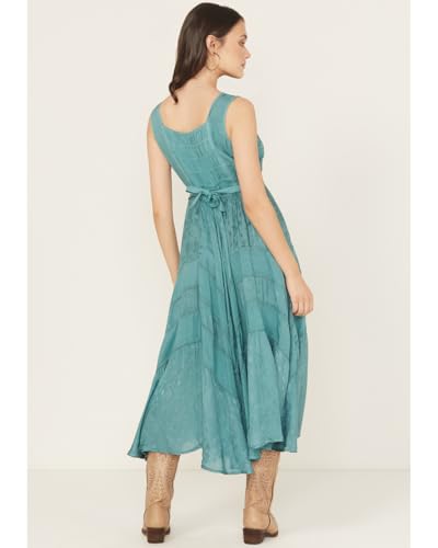 Image of Scully Ash Grey Full Length Lace-Up Front Womens Sleeveless Dress HC118