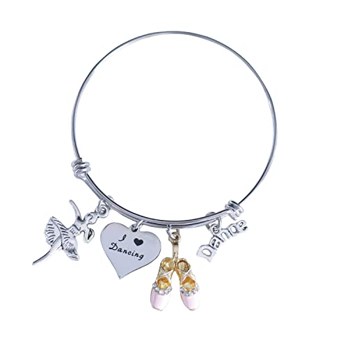 Image of Dance Bracelet Gifts Women Ballet Teacher Birthday Presents Dance Charm Dancer Bracelet