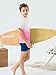 Haloumoning Boys Gradient Rash Guard Swim Shirt Short Sleeve UPF+ 50 Sun Shirts for Kids Rashguard Water Shirts