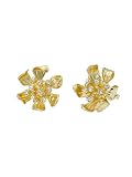 Ted Baker Futura Furled Flower Stud Earrings for Women (Gold/Crystal)