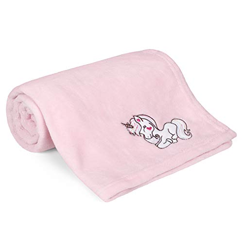 Image of TILLYOU Micro Fleece Plush Baby Blanket for Seeping in Crib Bassinet Pack n Play - Small Lightweight Flannel Nap Blanket for Infant Newborn Boy Girl Soft Warm Comfortable Pink 30x40