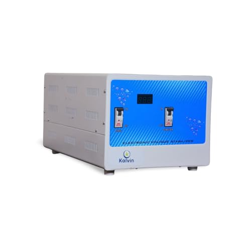 Image of Kalvin Stabilizer Metal 10 KVA (90V-300V) Heavy Duty Mainline Voltage Stabilizer for Home, White