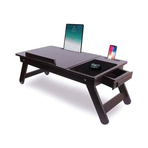 IBS Wooden Adjustable Foldable Multi-Function Portable Laptop Table/Study Table (Brown) Pack of 1