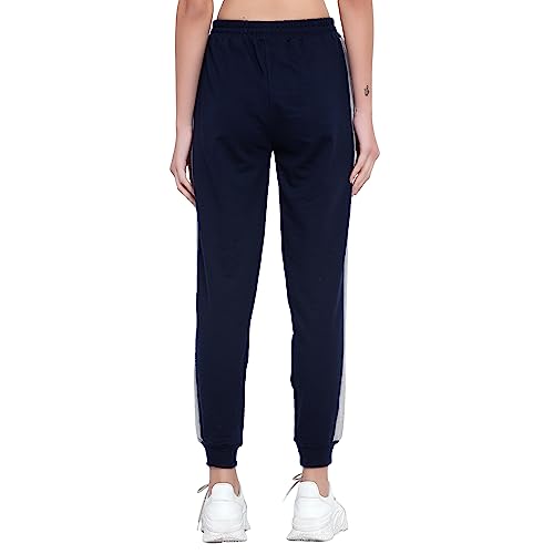 Image of BLUE STAR SHARK Women's Cotton Loopknit Track Pants | Comfortable Lounge Pants for Summer | Casual Pyjamas, Nightwear, Gym, Yoga, Sports, Running | Relaxed Fit Everyday Comfort