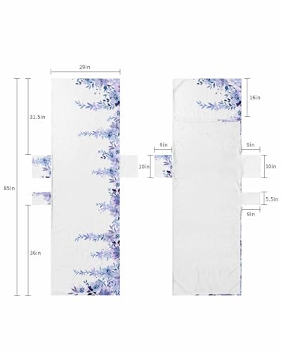 Purple Blue Ombre Botanical Beach Lounge Chair Towel Cover, Soft Chaise Lounge Towel with Side Pockets Patio Pool Chairs Cover for Beach/Pool Sunbathing 29x85 Weeping Spring Floral
