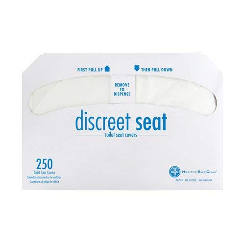 Discreet Seat DS-1000 Half-Fold Toilet Seat Covers, White (4 Pack of 250) Limited Edition