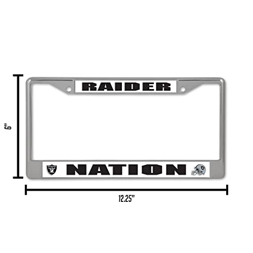 Rico Industries Nfl Las Vegas Raiders Standard Chrome License Plate Frame , 6 X 12.25" #TOP3