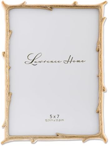 Lawrence Frames 712557 5x7 Gold Metal Natural Branch Design Pictu...