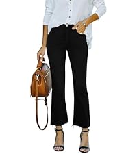 FACADE PATTERN ♥ Wide Bermuda Cotton Pants / 追跡付 Yewfirm Flare Jeans for Women Cropped Stretchy Mid Rise Bell