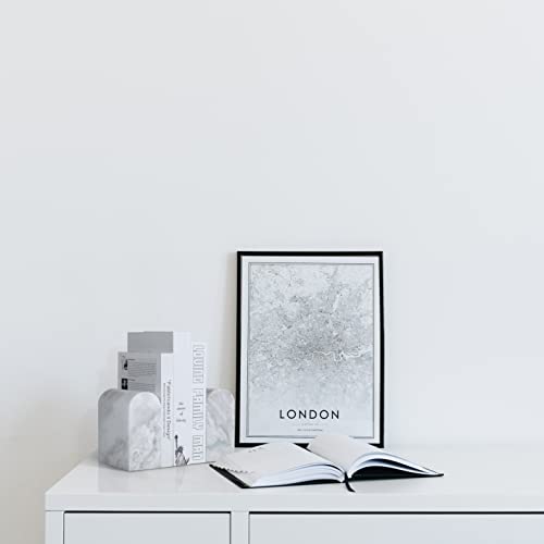 Koville African Natural Marble Bookends for Shelves, Non-Slip Book Ends, 13LBS Ultra Heavy Duty Marble Book Holder Organizer, Apartment Decor for Movies/CD/Video Games