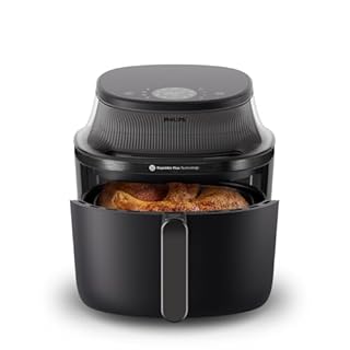 Philips Airfryer Série 3000 - Air Fryer 6.2L, 16-en-1, Fenêtre de cuisson, Technologie RapidAir, jusqu'à 90% de matières grasses en moins, Application HomeID, coloris Noir (NA330/00)