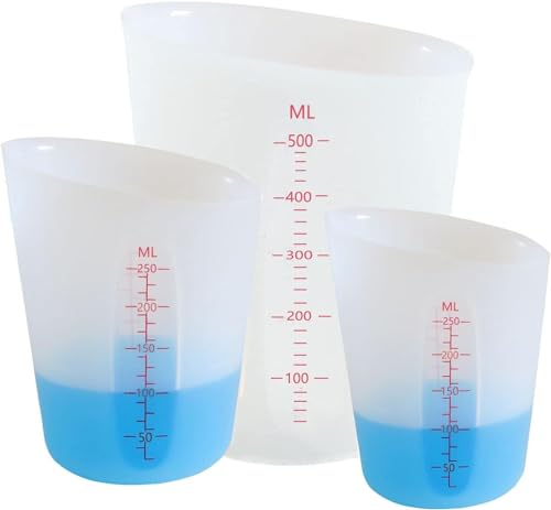XIMUHO Silicone Measuring Cups, 3 PCS Flexible Cups for Epoxy