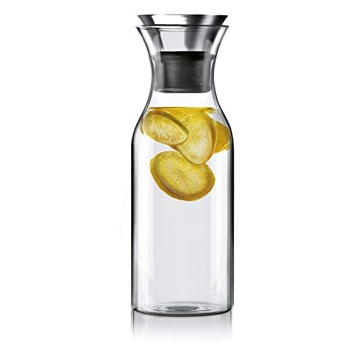 Hiware 35 Oz Glass Drip-free Carafe with Stainless Steel Silicone Flip-top Lid - Glass Water Pitcher Glass Fridge Carafe Ice Tea Maker