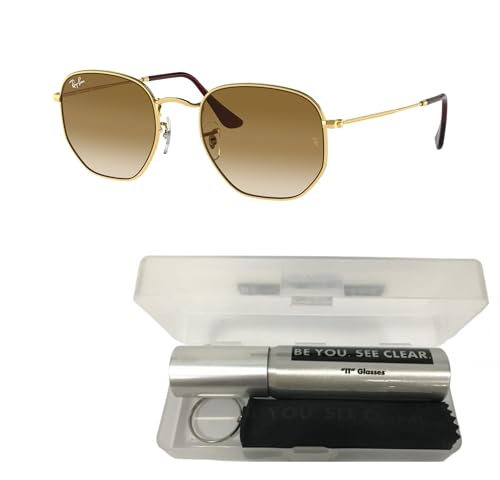 Ray-Ban RB3548 Sunglasses Bundle: RB 3548 HEXAGONAL 001/51 Hexagonal Arista Clear Gradien and Eyewear Cleaning Kit2