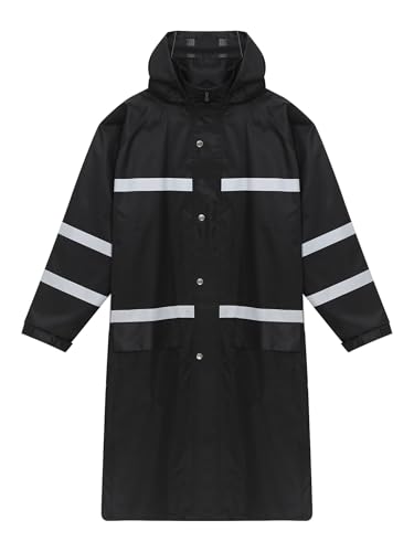 Mens Long Rain Coats Hooded Raincoats Safety Rainwear for Waterproof Work Rain Jacket Poncho3