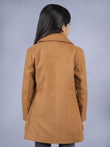 Image of CHKOKKO Girl's Wool Blend Stylish Standard Length Winter Wear Button Coat For Kids