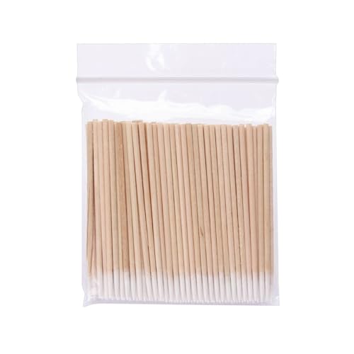 WUSJCOF Hisopos de algodón de 300 Piezas, hisopos de algodón pequeños, Mango de Madera, para Tatuajes, Cejas, Belleza, Maquillaje, uñas