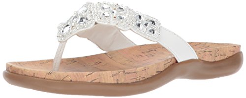 Kenneth Cole REACTION Women's Glam-athon Thong Sandal, White, 8 M US