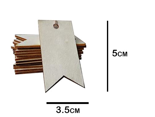 Image of MDF Cutouts | Wooden Cutout for Craft | Pine Wood | Unfinished Tags for Key Chain, Crafts, Xmas, Decorations, Painting | Resin Art Work | MDF Board Cutouts, Rectangle- [50pcs]-[5cmx3.5cm]