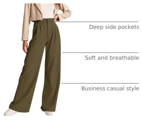 Image of NIMIN High Waisted Work Pants for Women Business Casual Outfits 2026 Office Dress Pants Trousers with Pockets