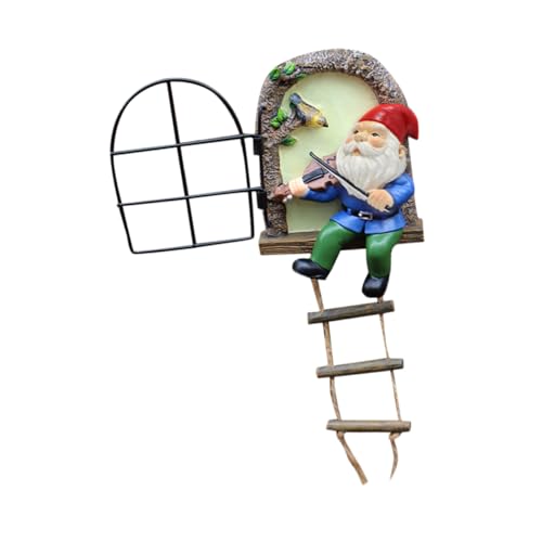Figurine de nain compacte et durable en résine pour cour extérieure
