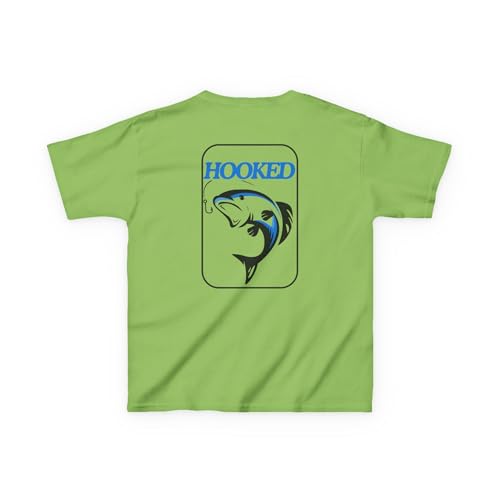 Gone Fishin', Hooked Kids Fishing Tee Front and Back - Hooked on Fishing Design for Young Fishers2